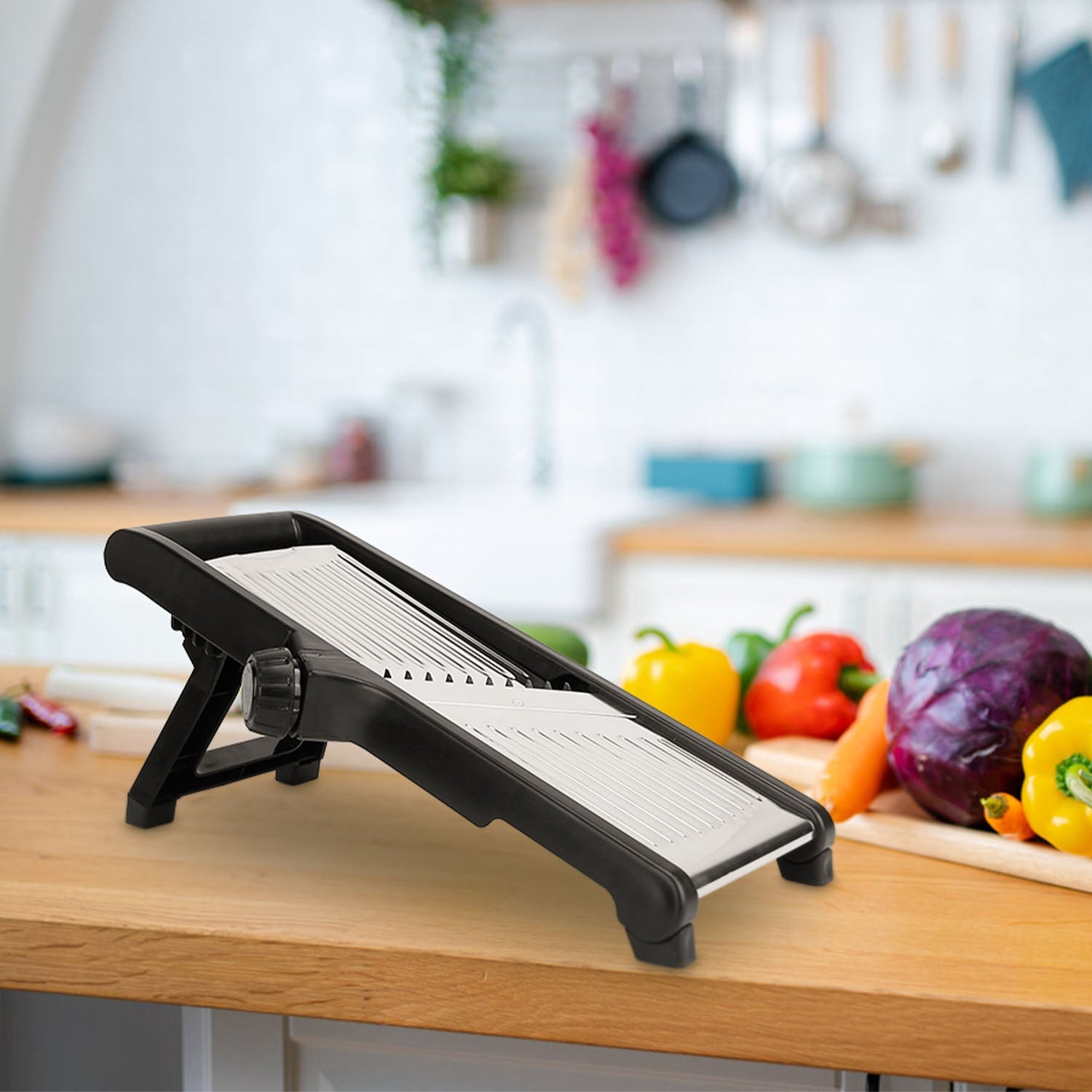 Mandoline Food Slicer with 5 Adjustable Blades - Stainless Steel Vegetable & Fruit Chopper