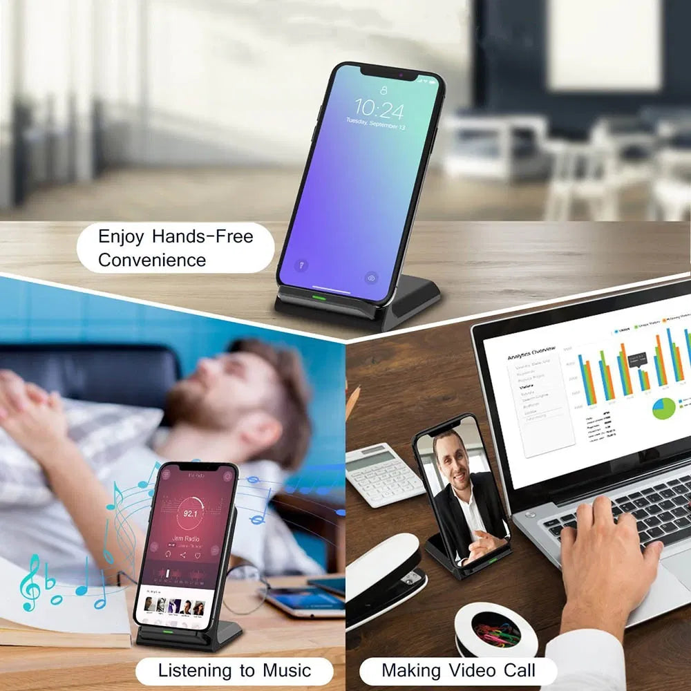 Qi Wireless Fast Charger Charging Pad Stand Dock For Galaxy Phone