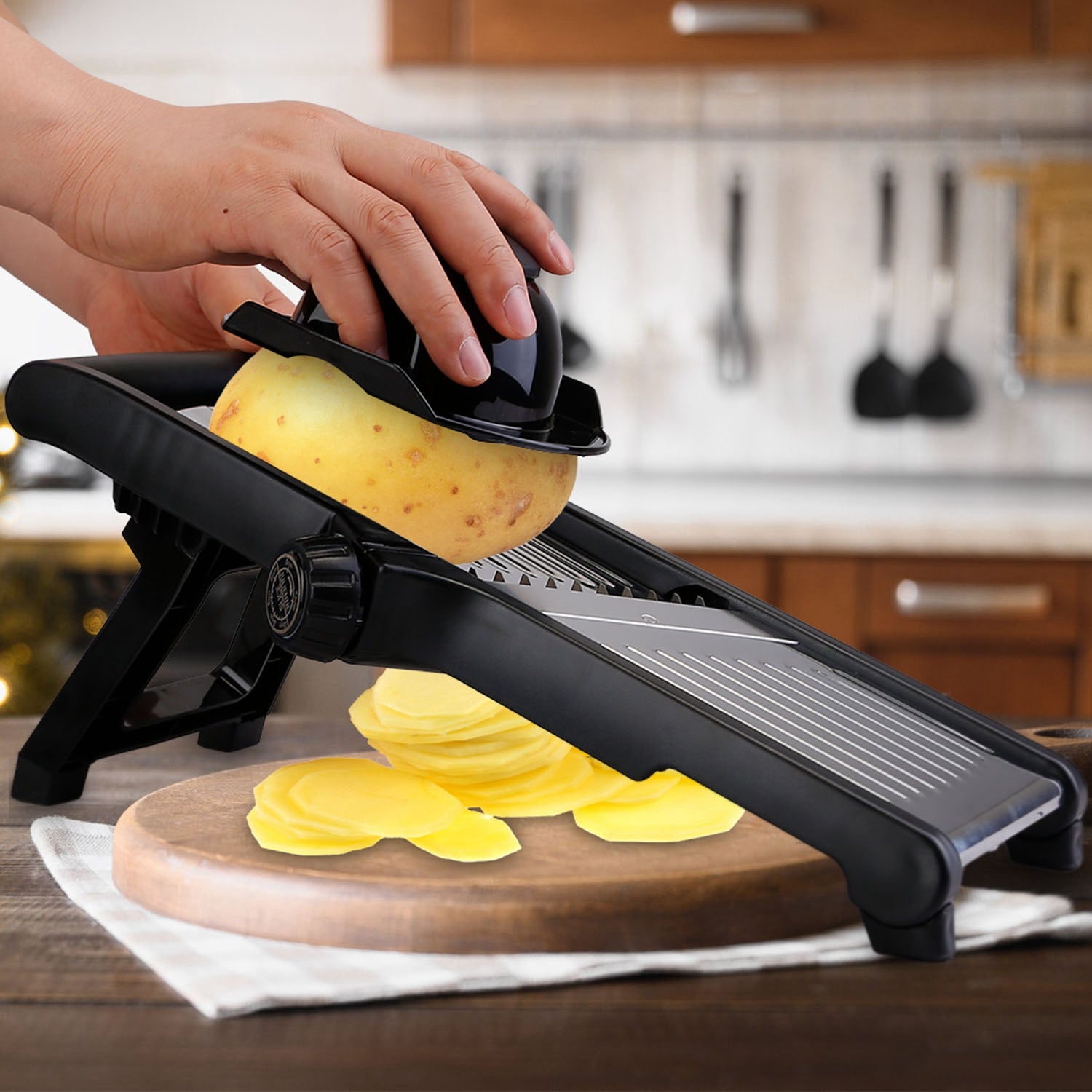 Mandoline Food Slicer with 5 Adjustable Blades - Stainless Steel Vegetable & Fruit Chopper